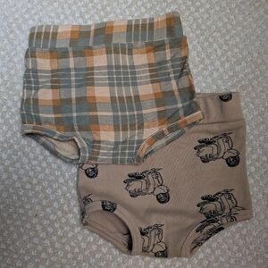 kate quinn Scooter & Plaid Bamboo Organic Cotton Bloomers - 2 Pack 3-6 Months